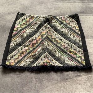 Neon Stitch Fringe Skirt